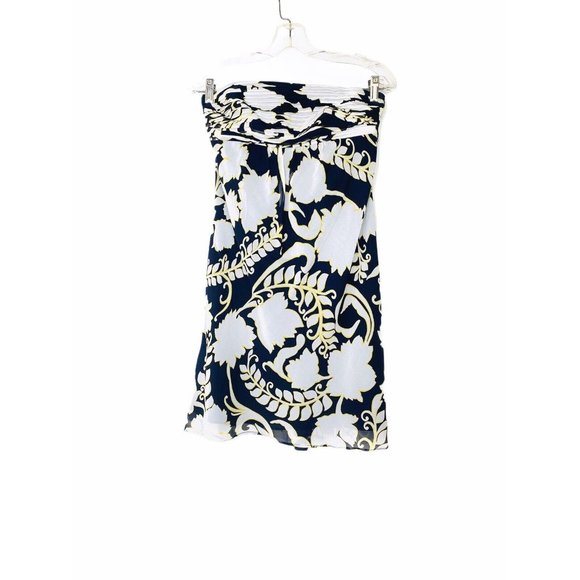 Ann Taylor 100% Silk Strapless Corset Top Cocktail Dress Floral Abstract Size 2P - Picture 2 of 10